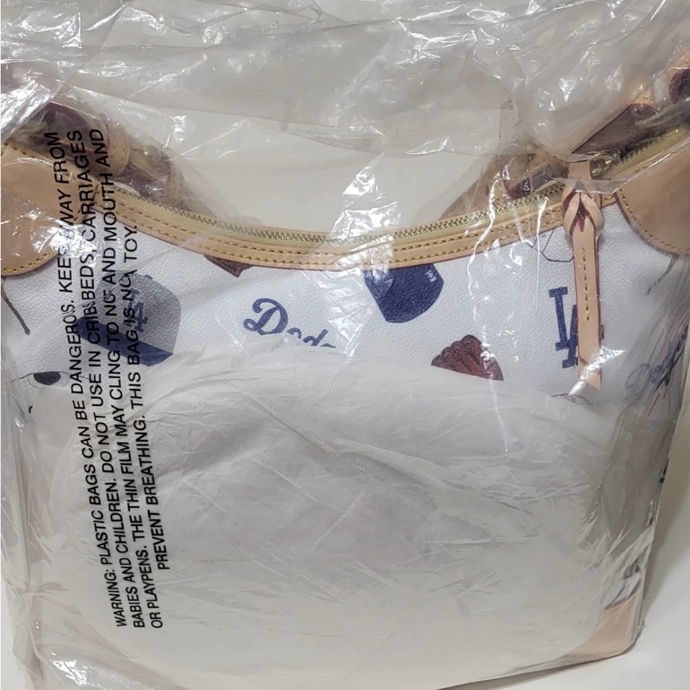 Dooney & Bourke White and Tan Shoulder Bag
